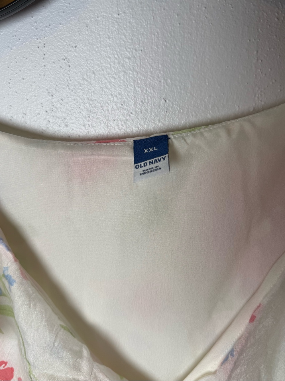 Old Navy White Floral Midi Dress with Pink and Blue Flowers - Picture 4 of 6